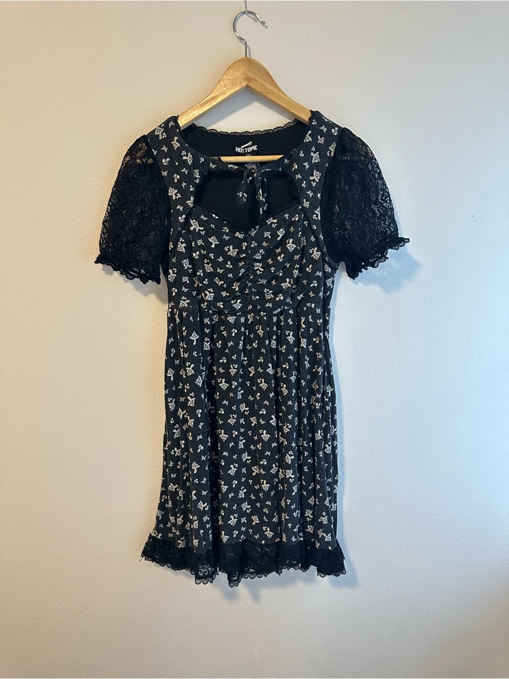 Hot Topic Black mushroom Lace Sleeve Dress